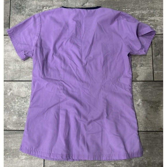 Butter‎ Soft Womens XS Scrub Top POCKETS V neck Purple Blue Gray Pink (2) Tops - Picture 3 of 13